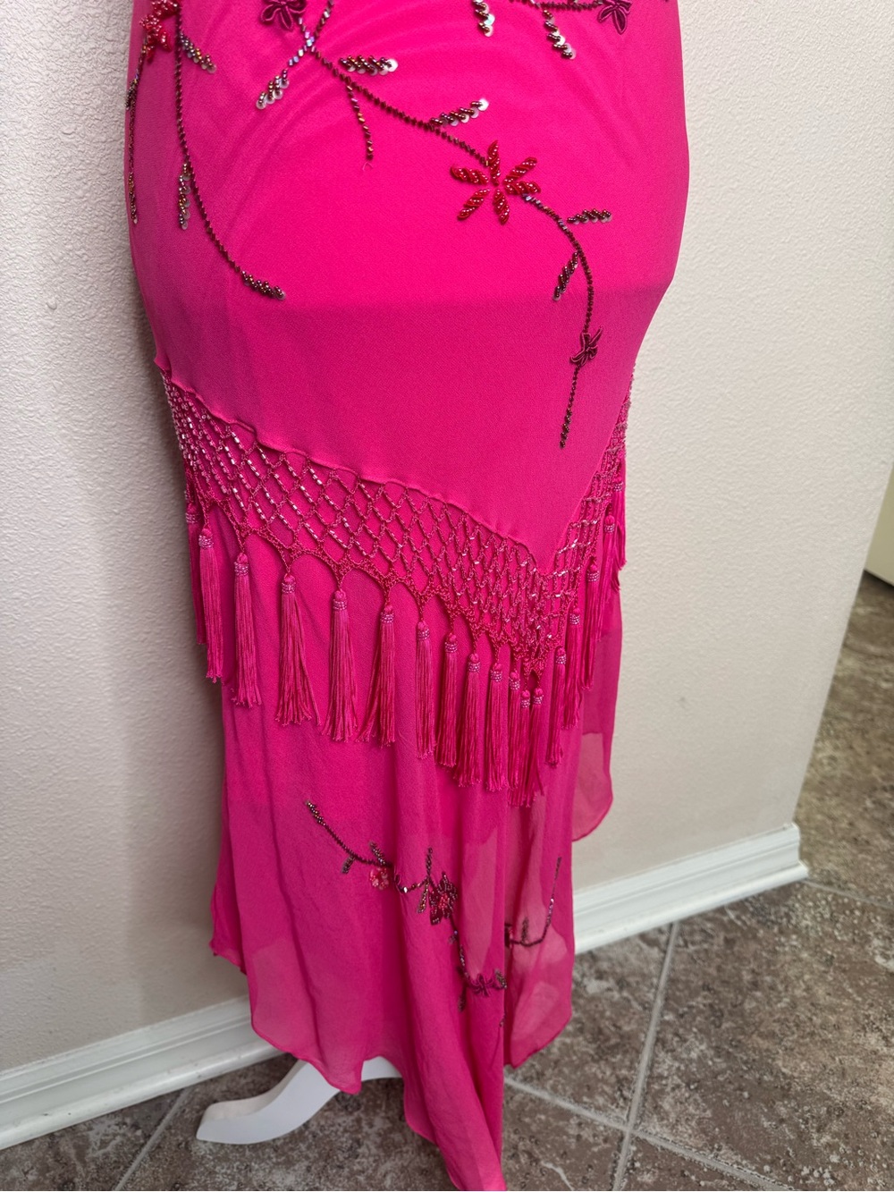 Cache pink fairy silk asymmetric vintage dress size 6 - Picture 6 of 16
